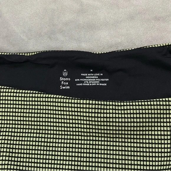 New Stone Fox Swim Senna Bikini Bottoms Sage Grid - Picture 11 of 12